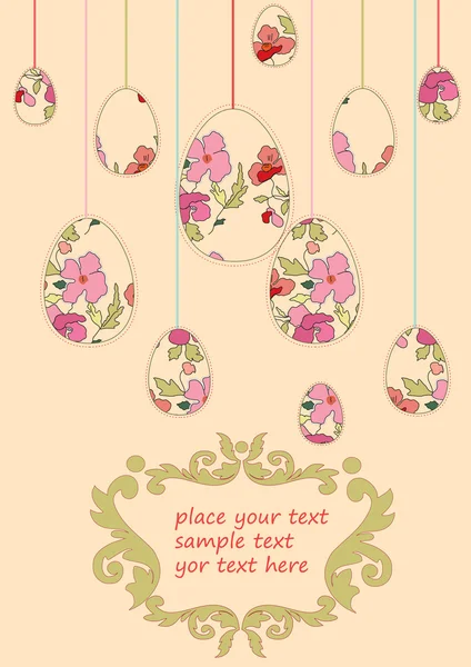 Happy easter with text — Stock Vector