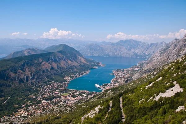 stock image Panoramic view over the Kotor bay , Montenegro