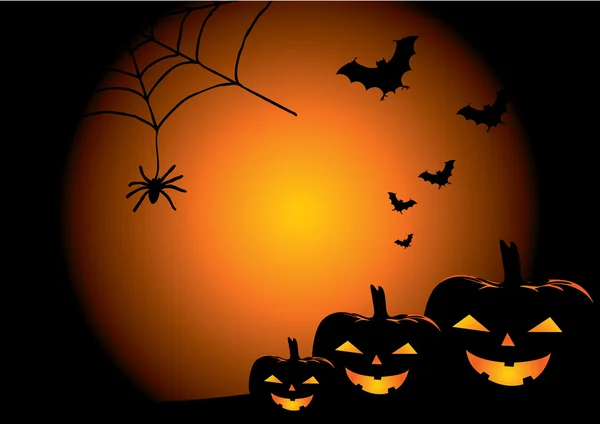 Fond vectoriel Halloween avec citrouilles — Image vectorielle