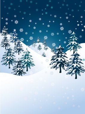 Winter landscape vector clipart