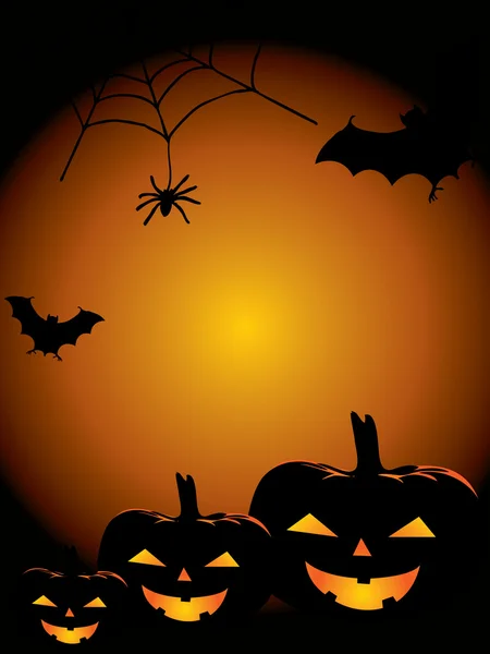 Halloween vector fondo con calabazas — Archivo Imágenes Vectoriales