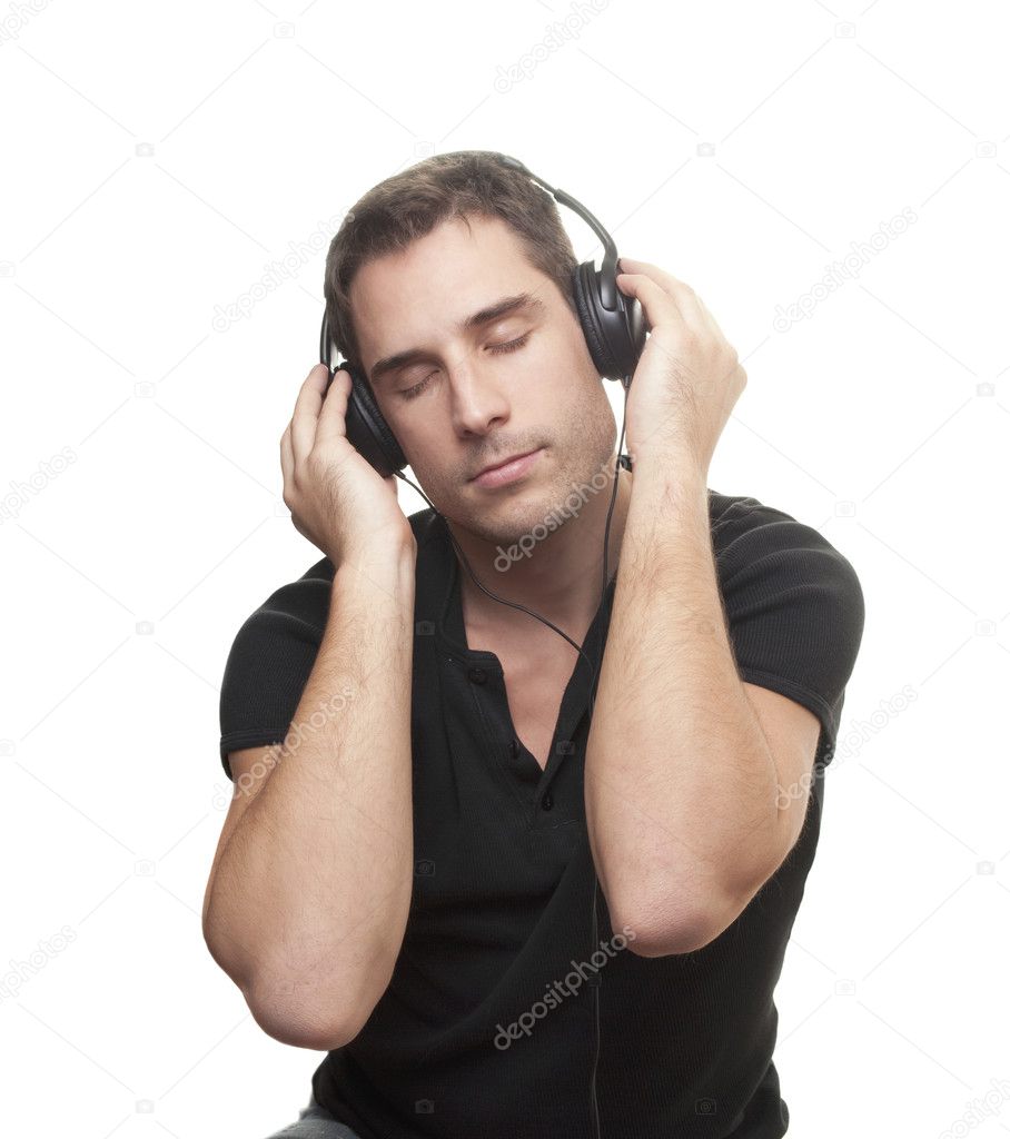 Man listening the music