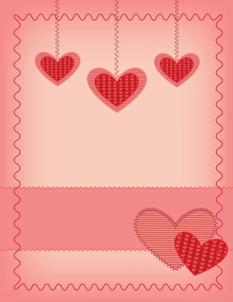 Vector Valentine Card Decorative Hearts — Stock Vector
