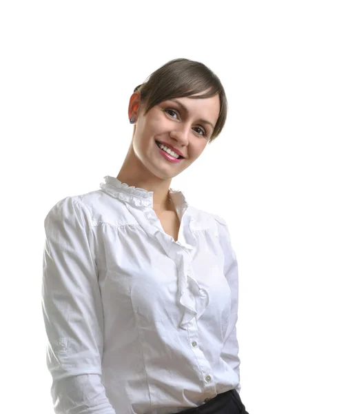 Portrait Young Attractive Business Woman Isolated White Stock Picture