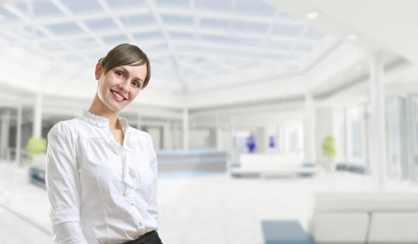 Portrait Young Attractive Business Woman Corporate Building — Stock Photo, Image