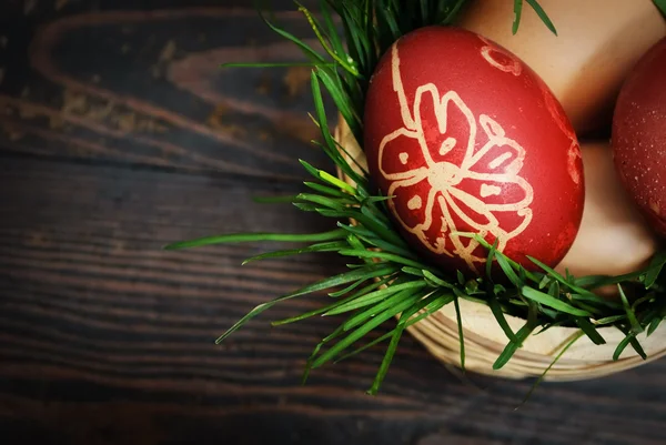 Червоний великодні яйця — стокове фото