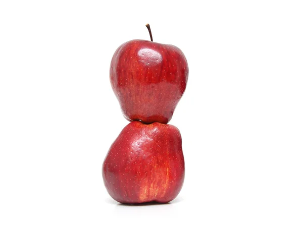 Два изолированных яблока — стоковое фото