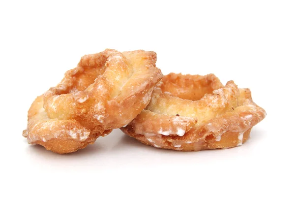 Twee Donuts Geïsoleerd Witte Achtergrond — Stockfoto