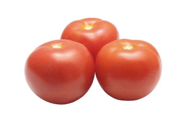 Three tomatoes isolated — Stock Photo, Image