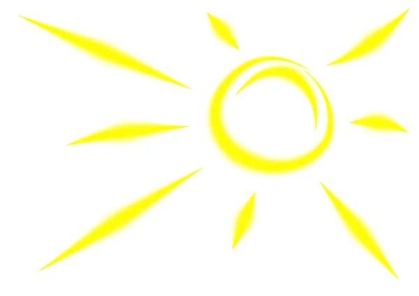明亮的黄色太阳与长梁 — 图库照片