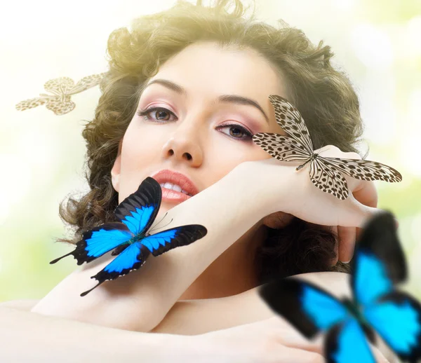 Mulher borboleta — Fotografia de Stock