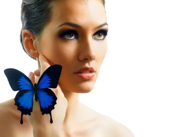 Женщина-бабочка — стоковое фото