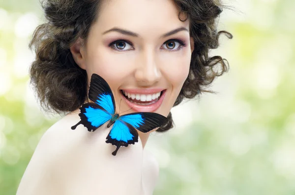 나비 여자 — 스톡 사진