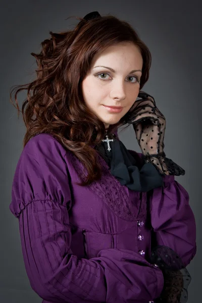 Egy goth lány portréja Stock Kép