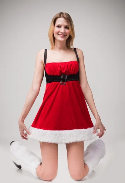 Smile jul flicka stående — Stockfoto