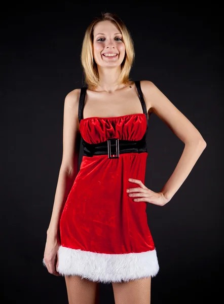 Úsměv vánoční dívka — Stock fotografie
