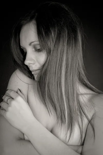 Ritratto di una ragazza nuda tenerezza — Foto Stock