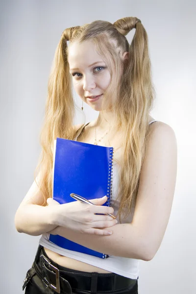 Schoolgirl. Senior pupil. — Stock Photo, Image
