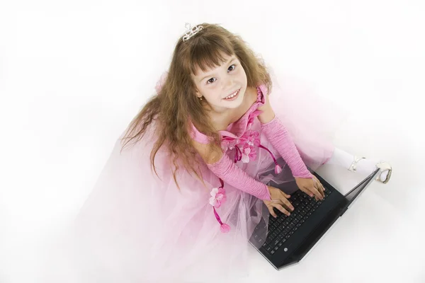 Ggirl 및 노트북. — 스톡 사진