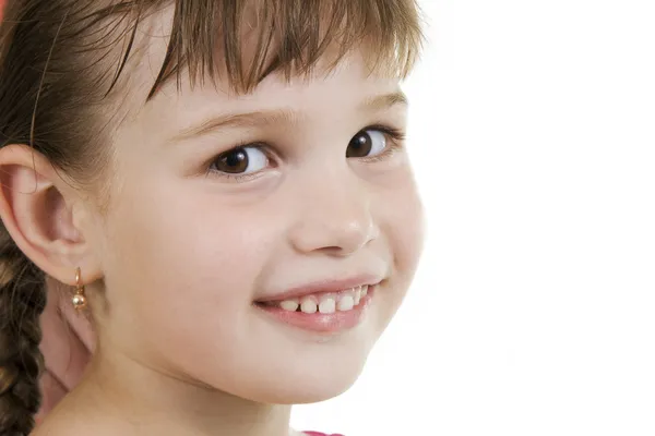 Ventilátor holčička s úsměvem. — Stock fotografie