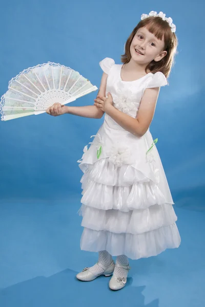 Stock image Little Girl holding fan.