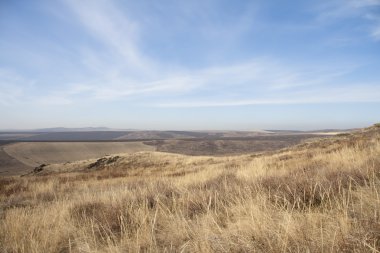 Tranquil autumn landscape. Steppe Kazakhstan. clipart