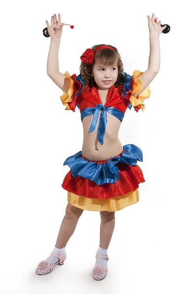 Malá holka tanečnice. — Stock fotografie