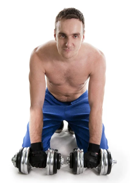 Man lifting dumbbells. — Stock Photo, Image