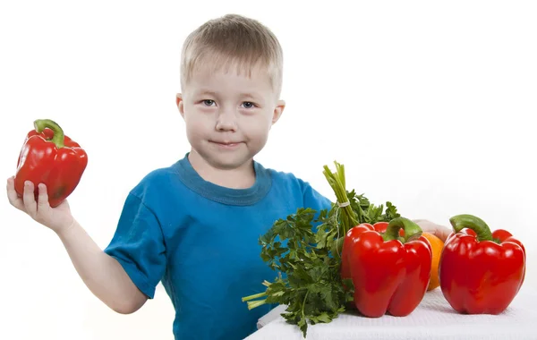 Овощи и фрукты это здоровая пища для детей . — стоковое фото