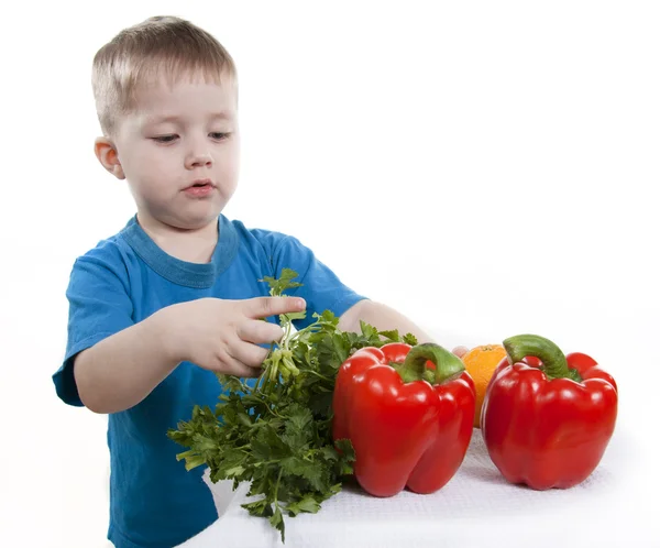 Grönsaker och frukt det är en hälsosam mat för barn. — Stockfoto