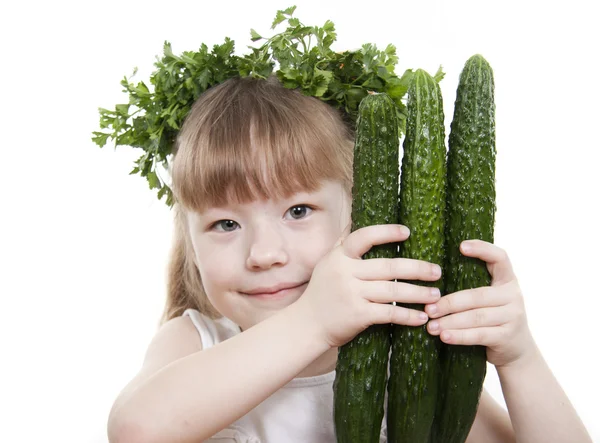 Hortalizas y frutas es un alimento saludable de los niños . — Foto de Stock
