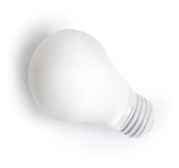 White Light Bulb White Vector Illustration — Stock Vector