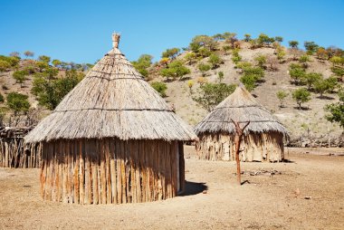 Traditional african huts, Namibia clipart