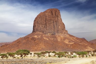 Rock in Sahara Desert, Hoggar mountains, Algeria clipart