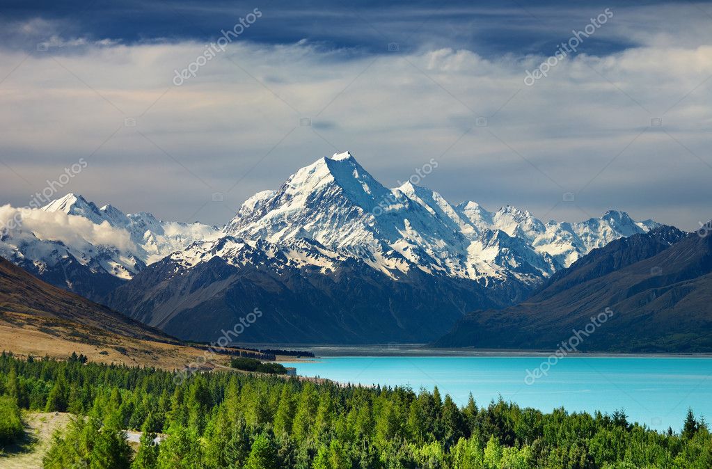 природа горы озеро Маунт Кук Новая Зеландия загрузить
