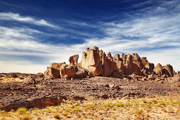 在撒哈拉大沙漠 塔西里岩画 阿尔及利亚的怪异悬崖 — 图库照片