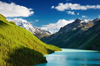 Beautiful turquoise lake Kucherlinskoe in Altai mountains clipart