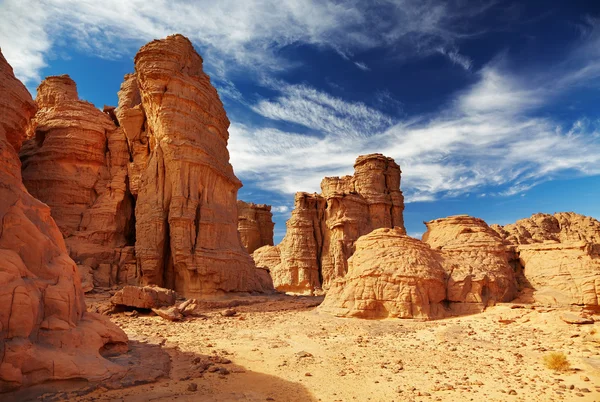 Pustynia, Sahara n'ajjer tassili, Algieria — Zdjęcie stockowe