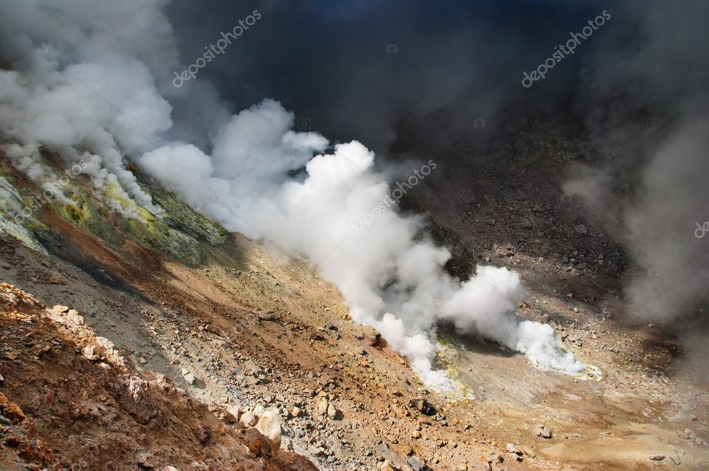 active volcanic crater
