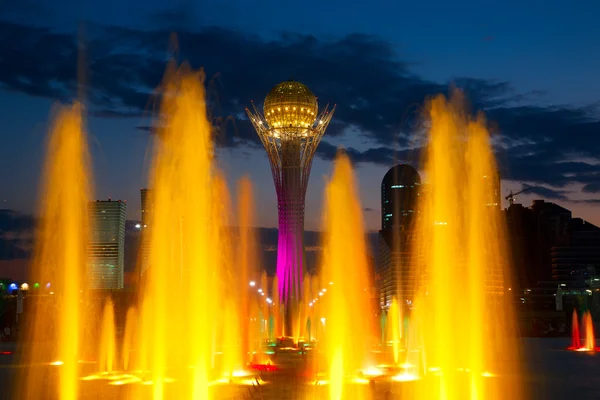 Fontana Spettacolo Astana Kazakistan — Foto Stock
