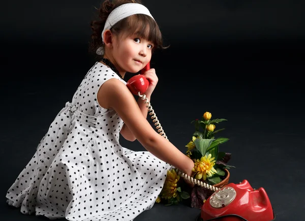 Little Fashion Model Posin Studio — Stock Photo, Image