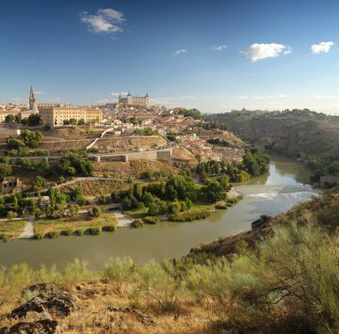 Panoramic view of Toledo in Spain clipart