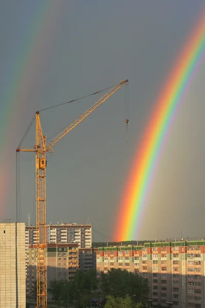 stock image Rainbow in the city