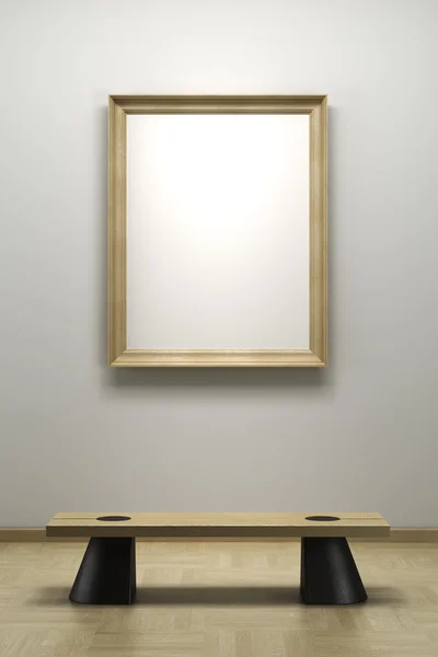 Moldura em branco na galeria — Fotografia de Stock