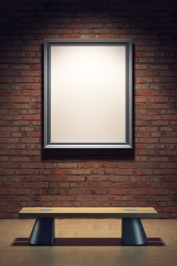 Blank frame in the gallery clipart