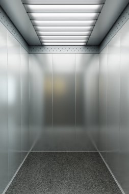 Modern elevator with open doors clipart