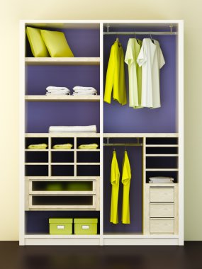 Modern closet 3d rendering clipart