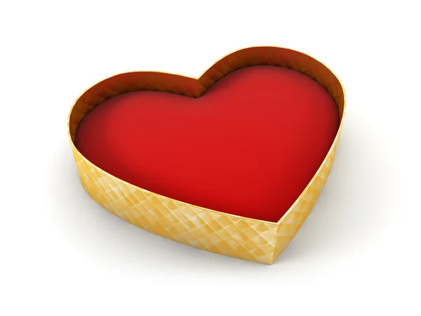 Open Valentine Gift Box Isolated Rendering — Stock Photo, Image