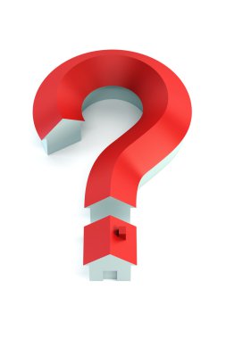 Question mark isolated 3d render clipart