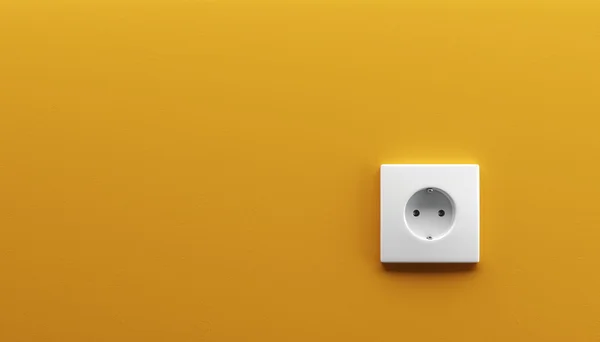 White Wall Outlet Closeup Render — Stock Photo, Image